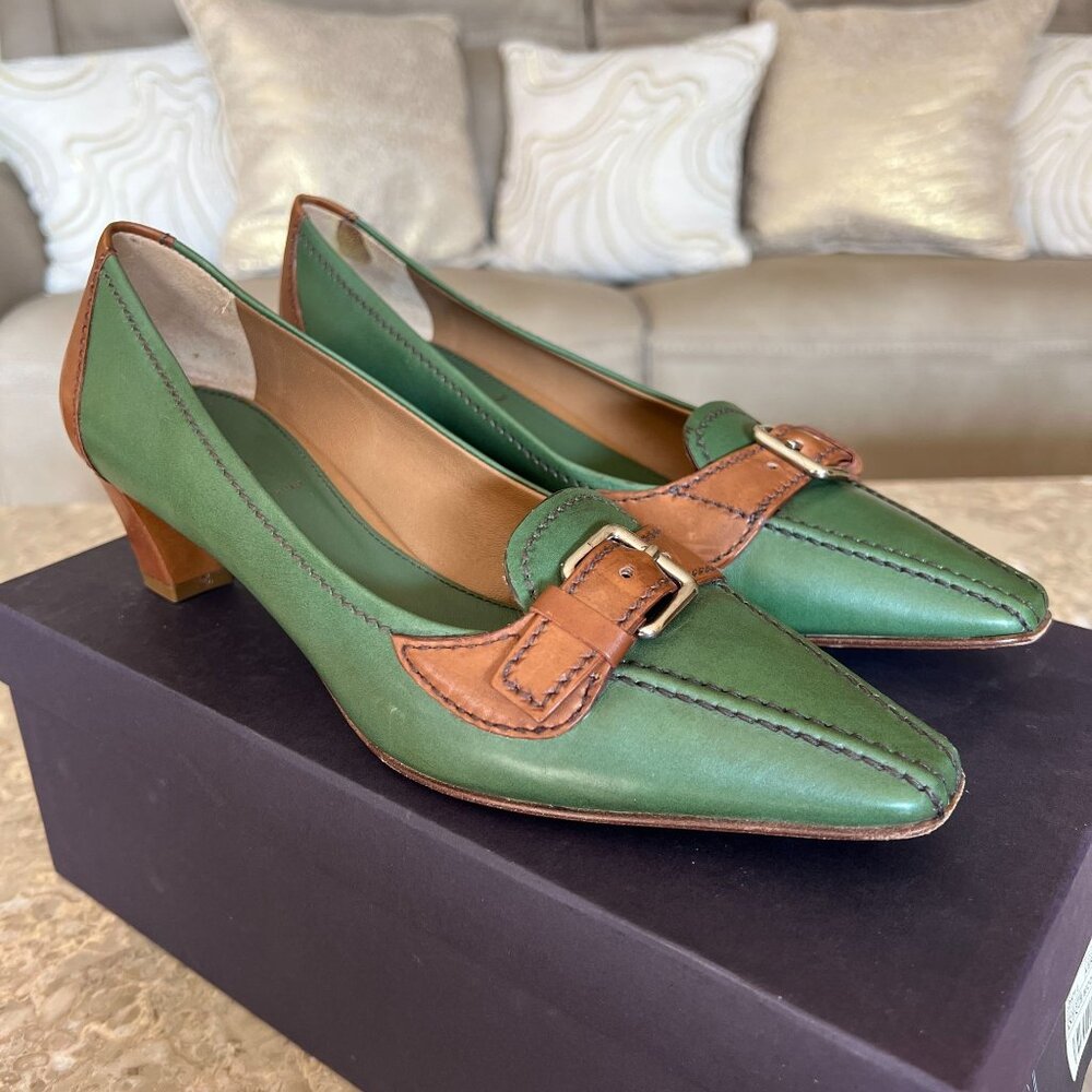 Green Prada Calzature Donna Antique Bicolor Heels Size 38